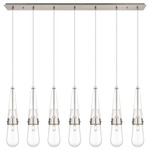 Milan Linear Multi Light Pendant - Brushed Satin Nickel / Clear