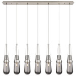 Milan Linear Multi Light Pendant - Brushed Satin Nickel / Smoked