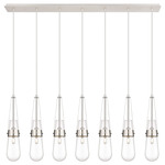 Milan Linear Multi Light Pendant - Polished Nickel / Clear