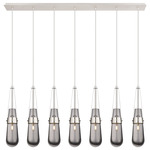Milan Linear Multi Light Pendant - Polished Nickel / Smoked