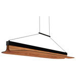 Omma Long Leaf Pendant - Matte Black / Natural Cherry