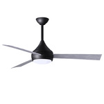 Donaire Outdoor Ceiling Fan with Light - Matte Black / Barn Wood
