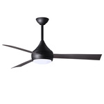 Donaire Outdoor Ceiling Fan with Light - Matte Black / Brushed Bronze