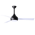 Donaire Outdoor Ceiling Fan with Light - Matte Black / Gloss White