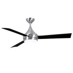 Donaire Outdoor Ceiling Fan with Light - Brushed Stainless Steel / Matte Black
