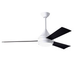 Donaire Outdoor Ceiling Fan with Light - Gloss White / Matte Black