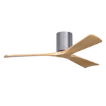 Irene Hugger Ceiling Fan - Brushed Pewter / Light Maple Tone