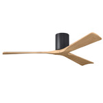 Irene Hugger Ceiling Fan - Matte Black / Light Maple Tone