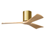 Irene Hugger Ceiling Fan - Brushed Brass / Light Maple