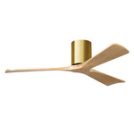 Irene Hugger Ceiling Fan - Brushed Brass / Light Maple