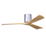 Irene Hugger Ceiling Fan - Polished Chrome / Light Maple Tone