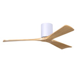 Irene Hugger Ceiling Fan - Gloss White / Light Maple Tone