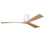 Irene Hugger Ceiling Fan - Gloss White / Light Maple Tone
