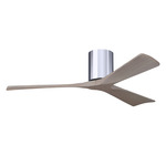 Irene Hugger Ceiling Fan - Polished Chrome / Gray Ash