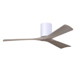 Irene Hugger Ceiling Fan - Gloss White / Gray Ash Tone