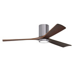 Irene Hugger Ceiling Fan - Brushed Pewter / Walnut