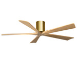 Irene Hugger Ceiling Fan - Brushed Brass / Light Maple