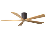 Irene Hugger Ceiling Fan - Textured Bronze / Light Maple Tone