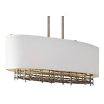 Cameo Linear Chandelier - Champagne Gold / White Linen