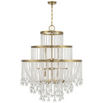 Luna Large Chandelier - Warm Brass / Frosted