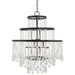 Luna Large Chandelier - Matte Black / Frosted