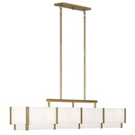 Orleans Linear Chandelier - Distressed Gold / Alabaster