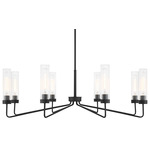 Baker Chandelier - Black / Clear Ribbed