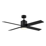 Dayton Ceiling Fan with Light - Matte Black / White Frosted