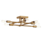 Lyrique Semi Flush Ceiling Light - Warm Brass