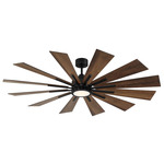 Farmhouse Indoor / Outdoor Ceiling Fan with Light - Black / White Frosted