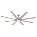 Bluffton Ceiling Fan With Light - Satin Nickel / White Opal