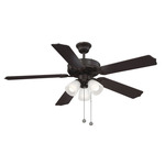 First Value 3 Light Ceiling Fan - English Bronze / White Frosted