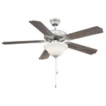 First Value Dome Light Ceiling Fan - Satin Nickel / Frosted Opal