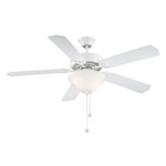 First Value Dome Light Ceiling Fan - White / Frosted Opal