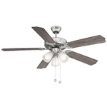 First Value 3 Light Ceiling Fan - Satin Nickel / White Frosted
