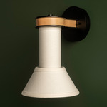 Pillaret Drop Wall Sconce - Black / Maple / Cream