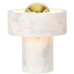Stone Portable LED Table Lamp - Brass / White Morwad Marble