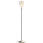 Around The World Floor Lamp - Brushed Brass / Opal