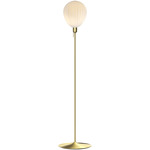 Around The World Floor Lamp - Brushed Brass / Opal