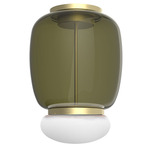 Faro Ceiling Light - Painted Brass / Old Green