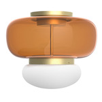 Faro Ceiling Light - Painted Brass / Dark Amber