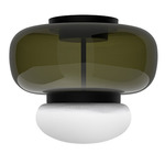 Faro Ceiling Light - Matte Black / Old Green