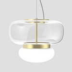 Faro Pendant - Painted Brass / Clear