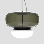 Faro Pendant - Matte Black / Old Green