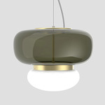 Faro Pendant - Painted Brass / Old Green