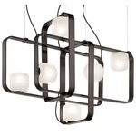 Groove Chandelier - Anthracite / Shaded White