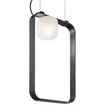 Groove Vertical Pendant - Anthracite / Shaded White