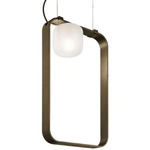 Groove Vertical Pendant - Bronze / Shaded White