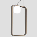 Groove Vertical Pendant - Bronze / Matte White