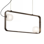 Groove Horizontal Pendant - Bronze / Shaded White